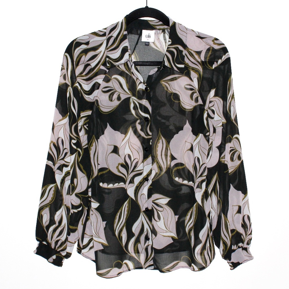 Cabi "Heirloom" Floral Button-Front Blouse